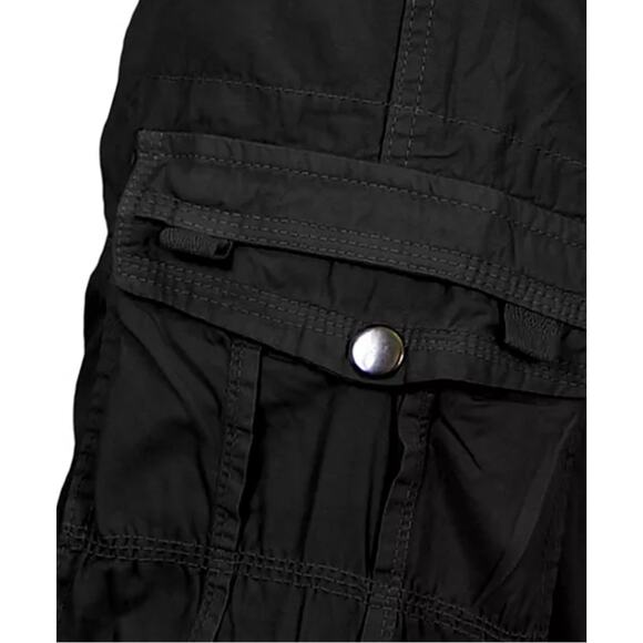 Blu Rock Men's Vintage-Like Cotton Cargo Belted Shorts Black Size 36 - Picture 6 of 6